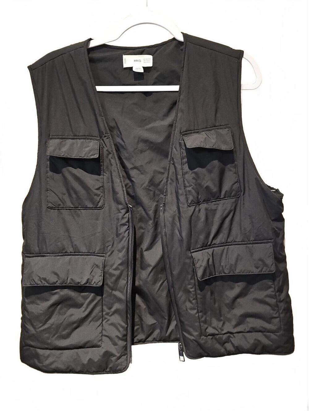 MANGO Water Repellent Quilted Down Vest With Zipper Back Pocket XS Small NWOT
